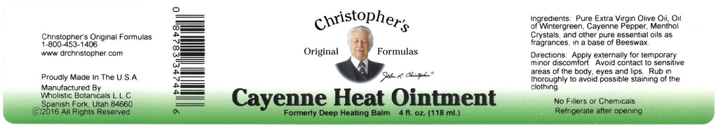 Cayenne Heat - 4 oz. Ointment - Christopher's Herb Shop