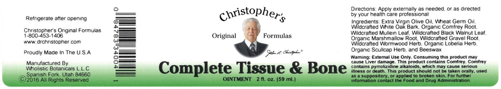 Complete Tissue & Bone - 2 oz. Ointment - Christopher's Herb Shop