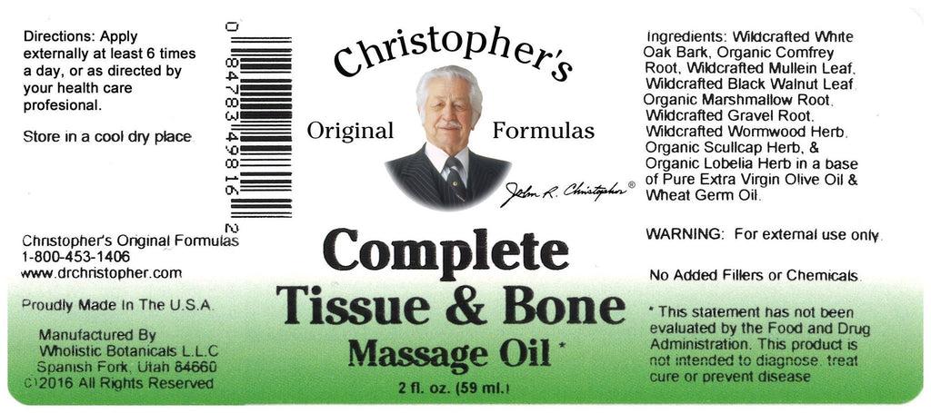 Complete Tissue & Bone - 2 oz. Massage Oil - Christopher's Herb Shop