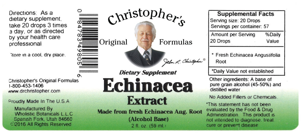 Echinacea Root - 2 oz. Alcohol Extract - Christopher's Herb Shop