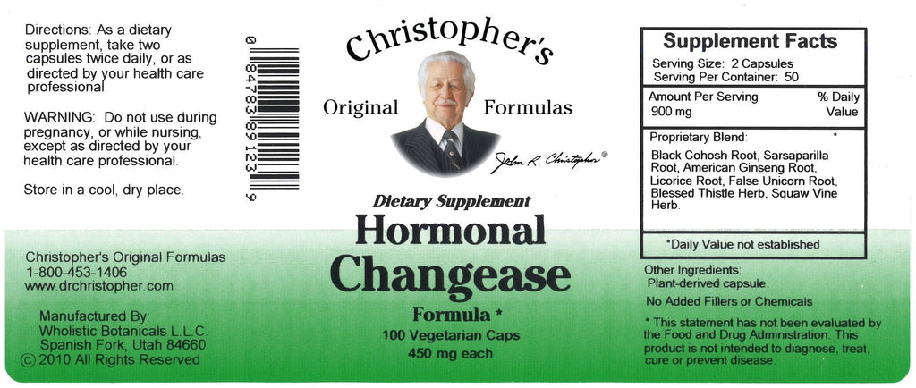 Hormonal Changease - 100 Capsules - Christopher's Herb Shop