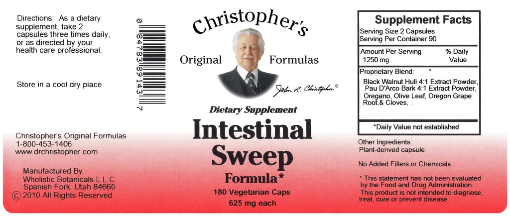 Intestinal Sweep - 180 Capsules - Christopher's Herb Shop