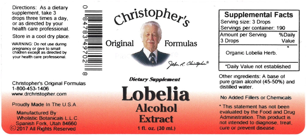 Lobelia Herb - 1 oz. Alcohol Extract - Christopher's Herb Shop