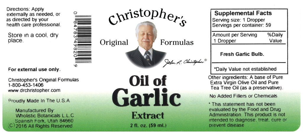 Oil of Garlic - 2 oz. - Christopher's Herb Shop