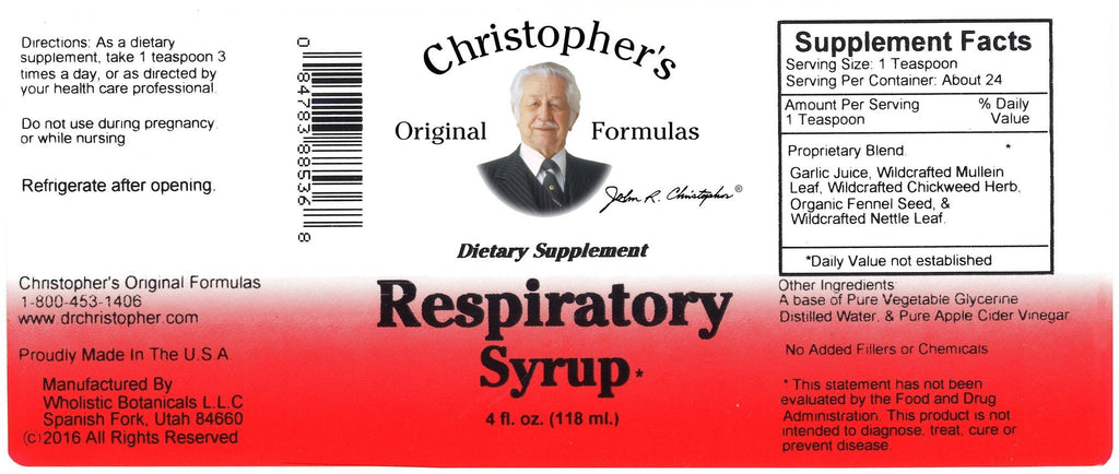 Respiratory Syrup - 4 oz. - Christopher's Herb Shop