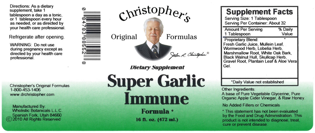 Super Garlic Immune Formula - Christopher's Herb Shop