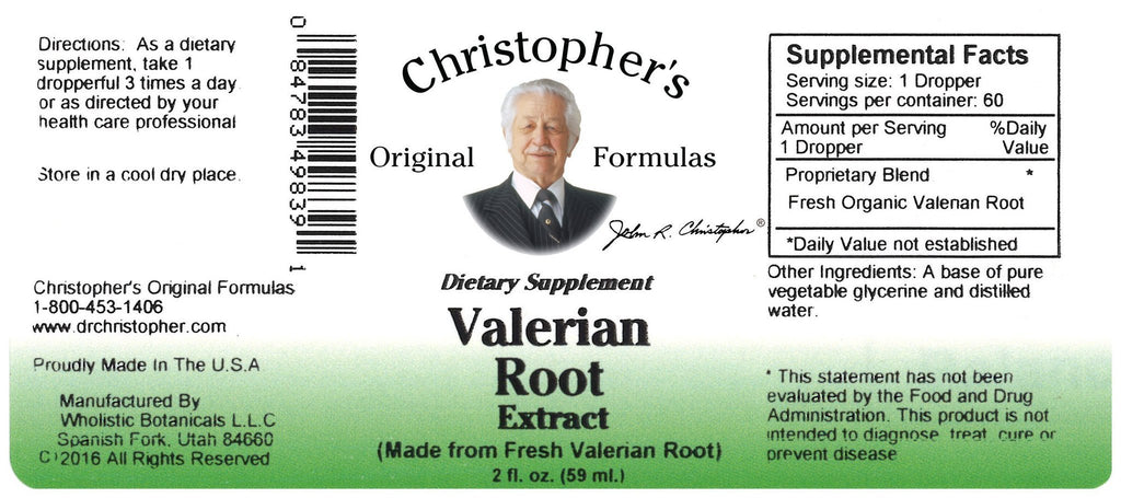 Valerian Root - 2 oz. Glycerine Extract - Christopher's Herb Shop