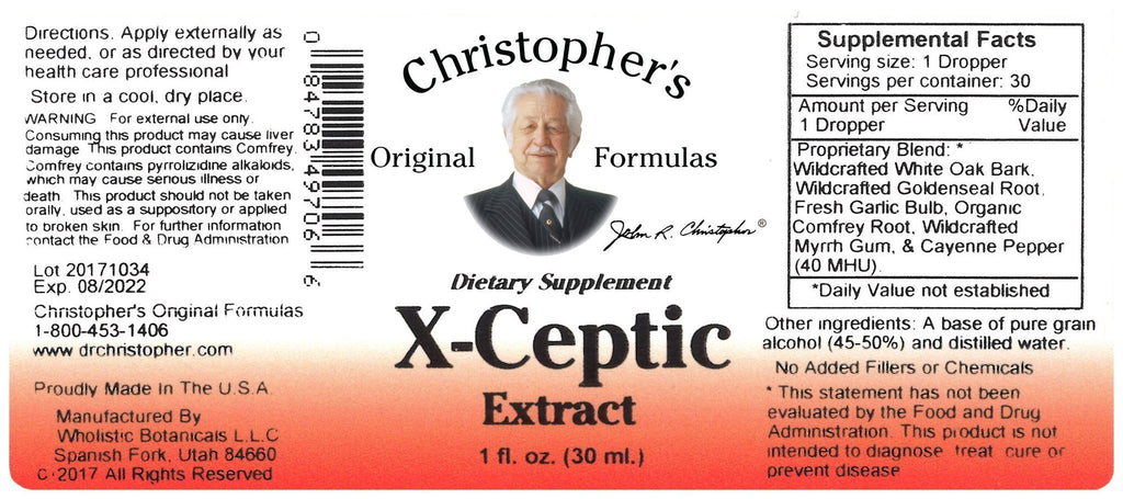 X-ceptic Formula - 1 oz. Alcohol Extract - Christopher's Herb Shop